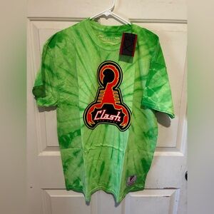 San Jose Clash Mitchell & Ness MLS Large Shirt Team Logo Green Tie Dye NWT